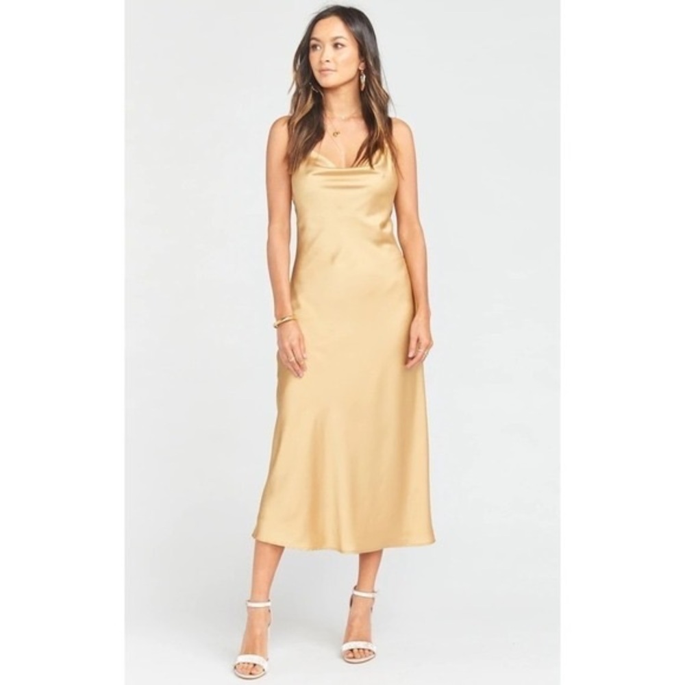 Show Me Your MuMu Verona True Gold MIDI Dress NWT